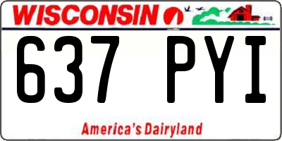 WI license plate 637PYI