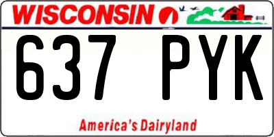WI license plate 637PYK