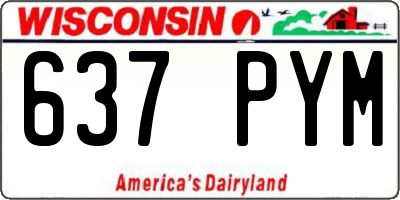 WI license plate 637PYM