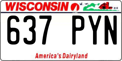 WI license plate 637PYN