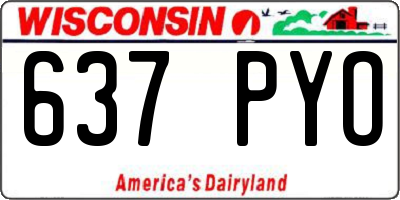 WI license plate 637PYO