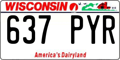 WI license plate 637PYR