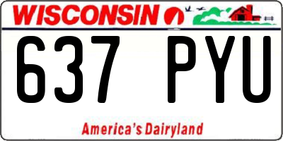 WI license plate 637PYU