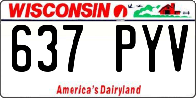 WI license plate 637PYV
