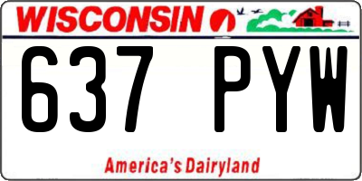 WI license plate 637PYW
