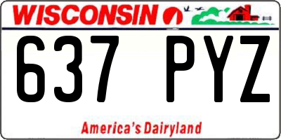 WI license plate 637PYZ