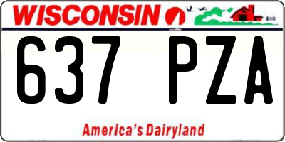 WI license plate 637PZA