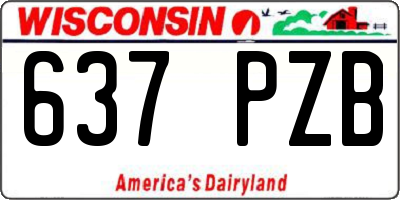 WI license plate 637PZB