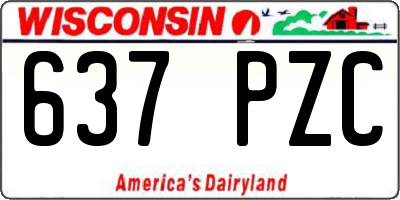 WI license plate 637PZC