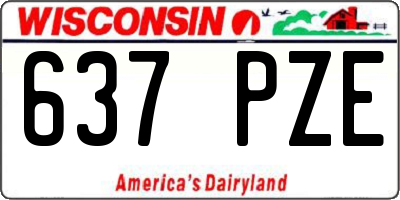 WI license plate 637PZE
