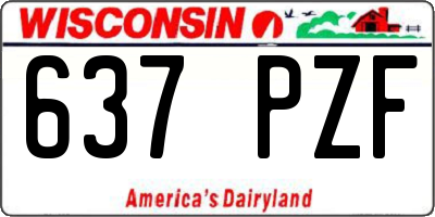WI license plate 637PZF