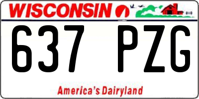 WI license plate 637PZG