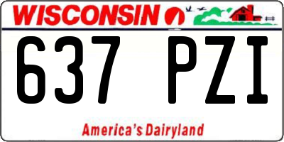 WI license plate 637PZI