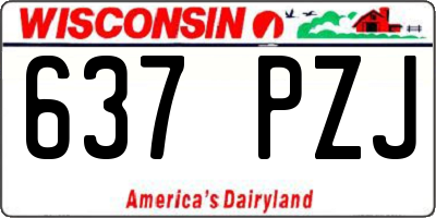 WI license plate 637PZJ