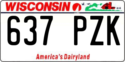 WI license plate 637PZK