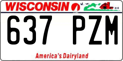 WI license plate 637PZM