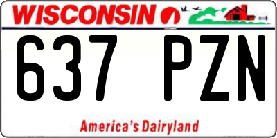 WI license plate 637PZN