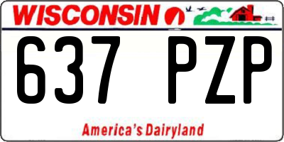 WI license plate 637PZP