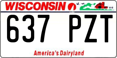 WI license plate 637PZT