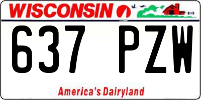 WI license plate 637PZW