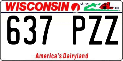 WI license plate 637PZZ
