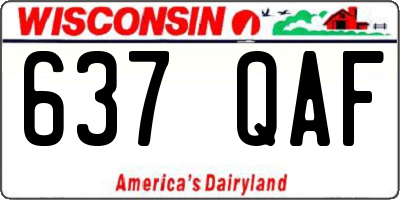 WI license plate 637QAF
