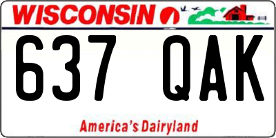 WI license plate 637QAK