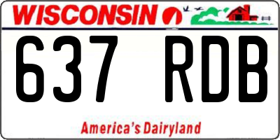 WI license plate 637RDB