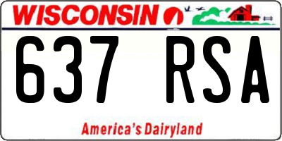 WI license plate 637RSA
