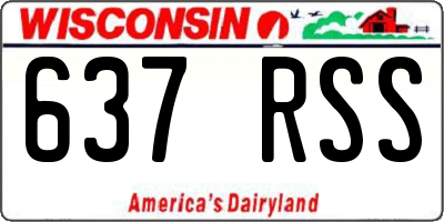 WI license plate 637RSS