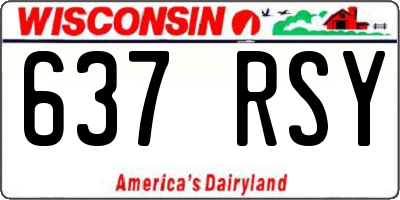 WI license plate 637RSY