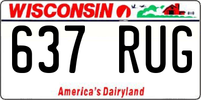 WI license plate 637RUG