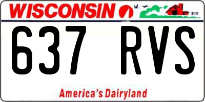 WI license plate 637RVS