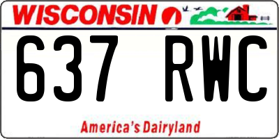 WI license plate 637RWC
