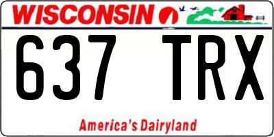 WI license plate 637TRX