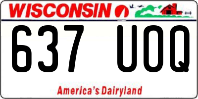 WI license plate 637UOQ