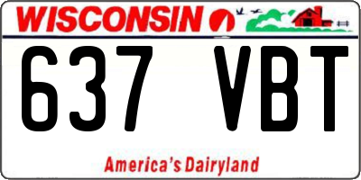 WI license plate 637VBT