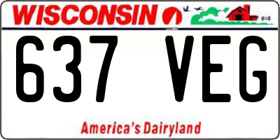 WI license plate 637VEG