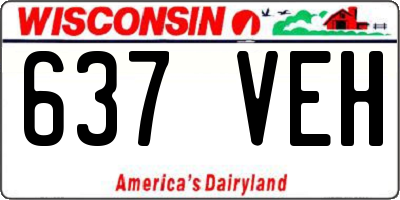 WI license plate 637VEH