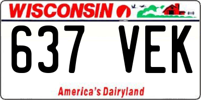 WI license plate 637VEK