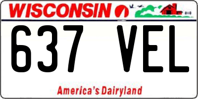 WI license plate 637VEL