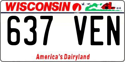 WI license plate 637VEN