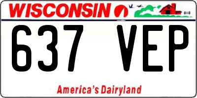 WI license plate 637VEP