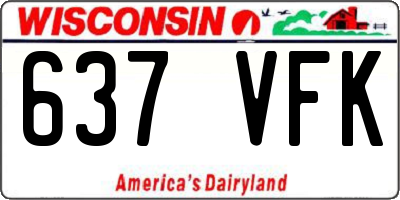 WI license plate 637VFK