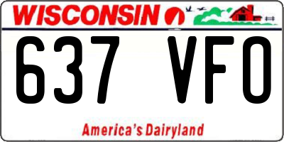 WI license plate 637VFO