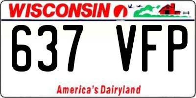 WI license plate 637VFP