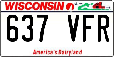 WI license plate 637VFR