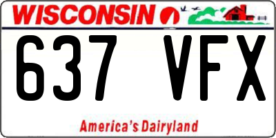 WI license plate 637VFX