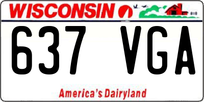 WI license plate 637VGA