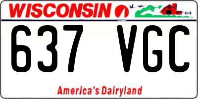 WI license plate 637VGC